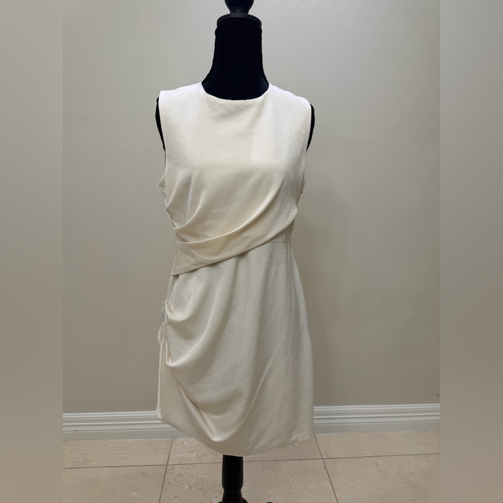 Lena Cream Draped Mini Dress